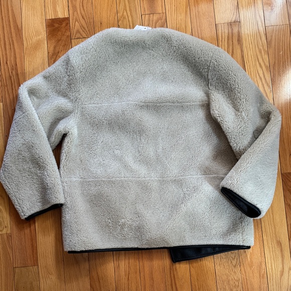 Mango Cream Teddy Jacket with Black Accents - Picture 6 of 12